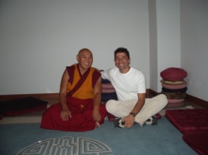 Lama Dundup and Matias in Costa Rica 2004